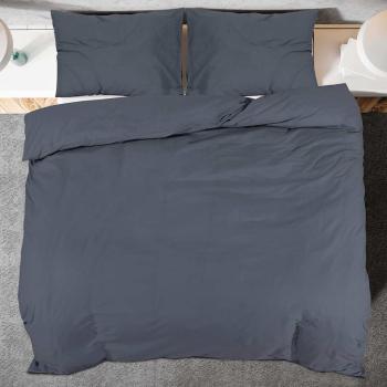 Bettwäsche-Set Anthrazit 200x200 cm Leichte Mikrofaser