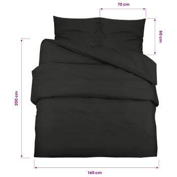 Bettwäsche-Set Schwarz 140x200 cm Leichte Mikrofaser