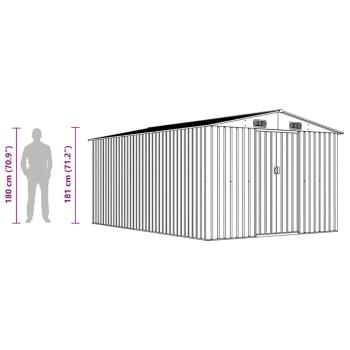 Gerätehaus 257x392x181 cm Metall Anthrazit