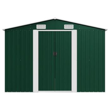 Gerätehaus 257x392x181 cm Metall Grün