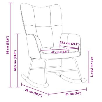 Schaukelstuhl Blau Samt