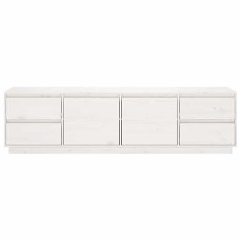 TV-Schrank Weiß 176x37x47,5 cm Massivholz Kiefer