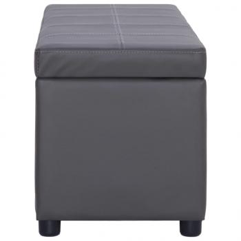 Bank mit Staufach 116 cm Grau Kunstleder