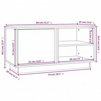 TV-Schrank 80x35x40,5 cm Massivholz Kiefer