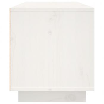 TV-Schrank Weiß 80x35x40,5 cm Massivholz Kiefer