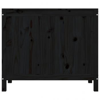 Wäschetruhe Schwarz 88,5x44x76 cm Massivholz Kiefer