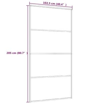 Schiebetür ESG Glas und Aluminium mattiert 102,5x205 cm Schwarz