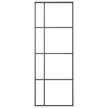 Schiebetür ESG-Glas und Aluminium 76x205 cm Schwarz