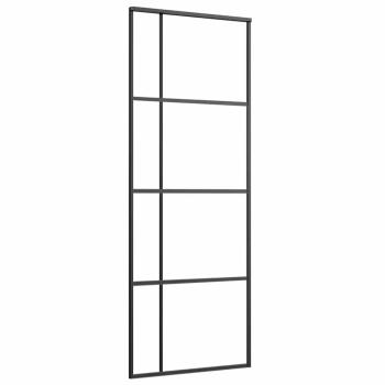 Schiebetür ESG-Glas und Aluminium 76x205 cm Schwarz