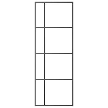 Schiebetür ESG-Glas und Aluminium mattiert 90x205 cm Schwarz