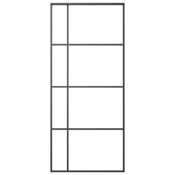 Schiebetür ESG-Glas und Aluminium 90x205 cm Schwarz