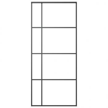 Schiebetür ESG-Glas und Aluminium 90x205 cm Schwarz