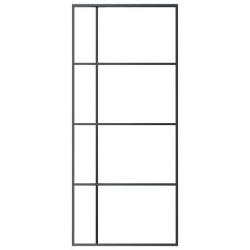 Schiebetür ESG-Glas und Aluminium 90x205 cm Schwarz