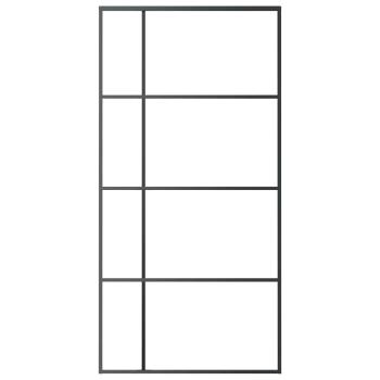 Schiebetür ESG Glas und Aluminium mattiert 102,5x205 cm Schwarz