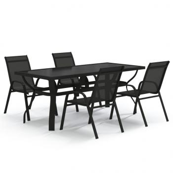 5-tlg. Garten-Essgruppe Schwarz