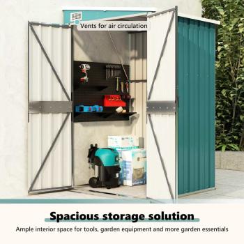 Anbauschuppen Grün 118x100x178 cm Verzinkter Stahl
