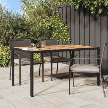 ARDEBO.de - Gartentisch 150x90x75 cm Poly Rattan und Akazienholz Schwarz