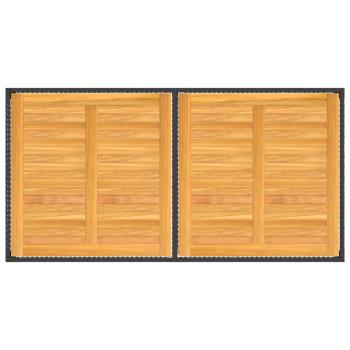 Gartentisch 150x90x75 cm Poly Rattan und Akazienholz Schwarz