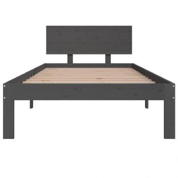 Massivholzbett Grau Kiefer 90x200 cm