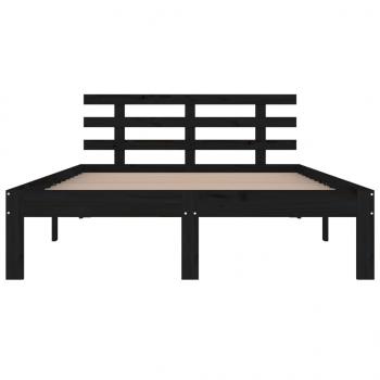 Massivholzbett Schwarz 200x200 cm