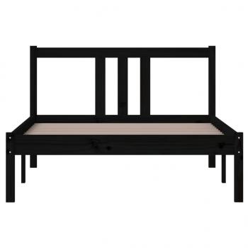 Massivholzbett Schwarz 100x200 cm