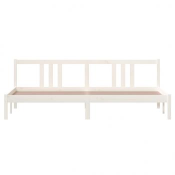 Massivholzbett Weiß 200x200 cm