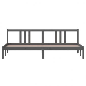 Massivholzbett Grau 200x200 cm