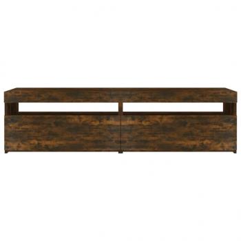 TV-Schrank mit LED-Leuchten 2 Stk. Räuchereiche 75x35x40 cm