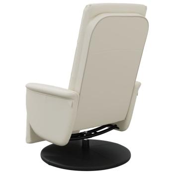 Relaxsessel mit Fußteil Creme Kunstleder