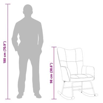 Schaukelsessel Hellgrau Samt