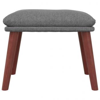 Relaxsessel mit Hocker Hellgrau Stoff