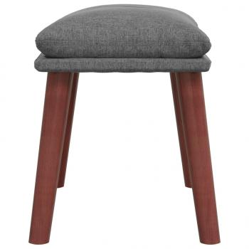 Relaxsessel mit Hocker Hellgrau Stoff