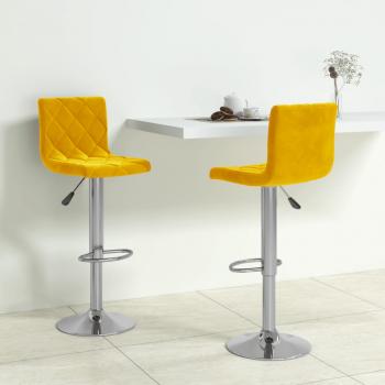 ARDEBO.de - Barhocker 2 Stk. Senfgelb Samt 