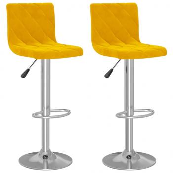 Barhocker 2 Stk. Senfgelb Samt 