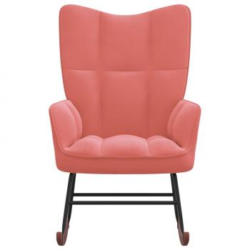 Schaukelstuhl Samt Rosa