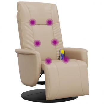 Massagesessel mit Fußteil Cappuccino-Braun Kunstleder