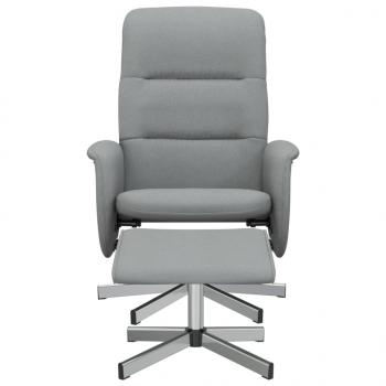 Relaxsessel mit Fußhocker Hellgrau Stoff