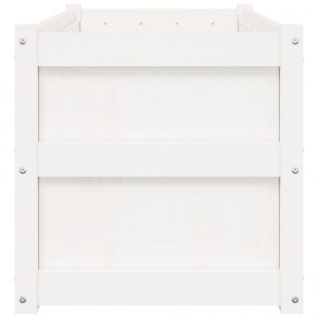 Pflanzkübel 2 Stk. Weiß Massivholz Kiefer