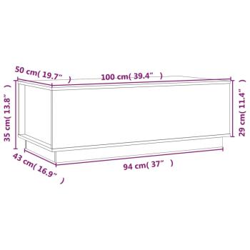 Couchtisch Weiß 100x50x35 cm Massivholz Kiefer