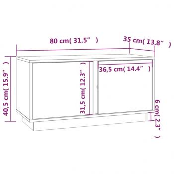 TV-Schrank 80x35x40,5 cm Massivholz Kiefer
