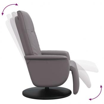 Relaxsessel mit Fußteil Grau Kunstleder