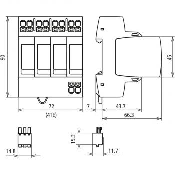 Dehn DEHNguard Überspannungsableiter, Typ 2 TT, mehrpolig (942315)