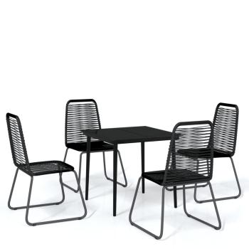 5-tlg. Garten-Essgruppe Schwarz