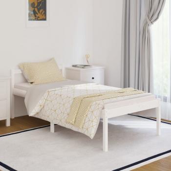 ARDEBO.de - Seniorenbett Weiß 90x190 cm Massivholz Kiefer