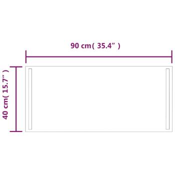 LED-Badspiegel 90x40 cm