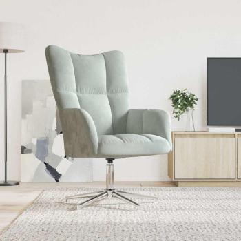 ARDEBO.de - Relaxsessel Hellgrau Samt