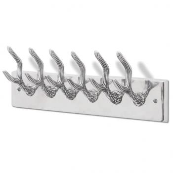 ARDEBO.de - Aluminium Garderobenhaken Hakenleiste Hut-/Krawattenaufhänger Silber 