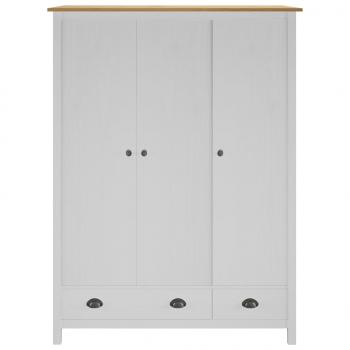 Kleiderschrank mit 3 Türen Hill Weiß 127x50x170 cm Kiefernholz