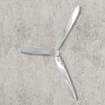 Wanddekoration Propeller Silbern 70cm Aluminium
