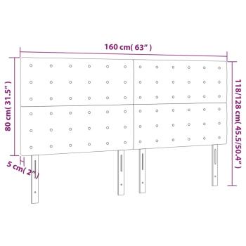 LED Kopfteil Blau 160x5x118/128 cm Stoff